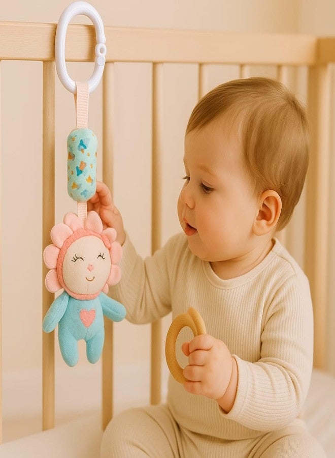 SMILE BABY Plush Hanging Toy Rattles for Crib and Stroller Keep Your Baby Entertained and Engaged. Soft, Colorful, and Safe, They Stimulate Sensory Development and are Perfect for Playtime Fun (Pink) - Image 2